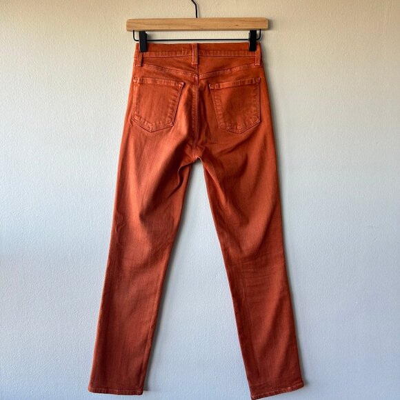 J Brand Adele Straight Leg High Rise Pants Lazlo Burnt Orange Size 25 Women’s - Picture 2 of 9